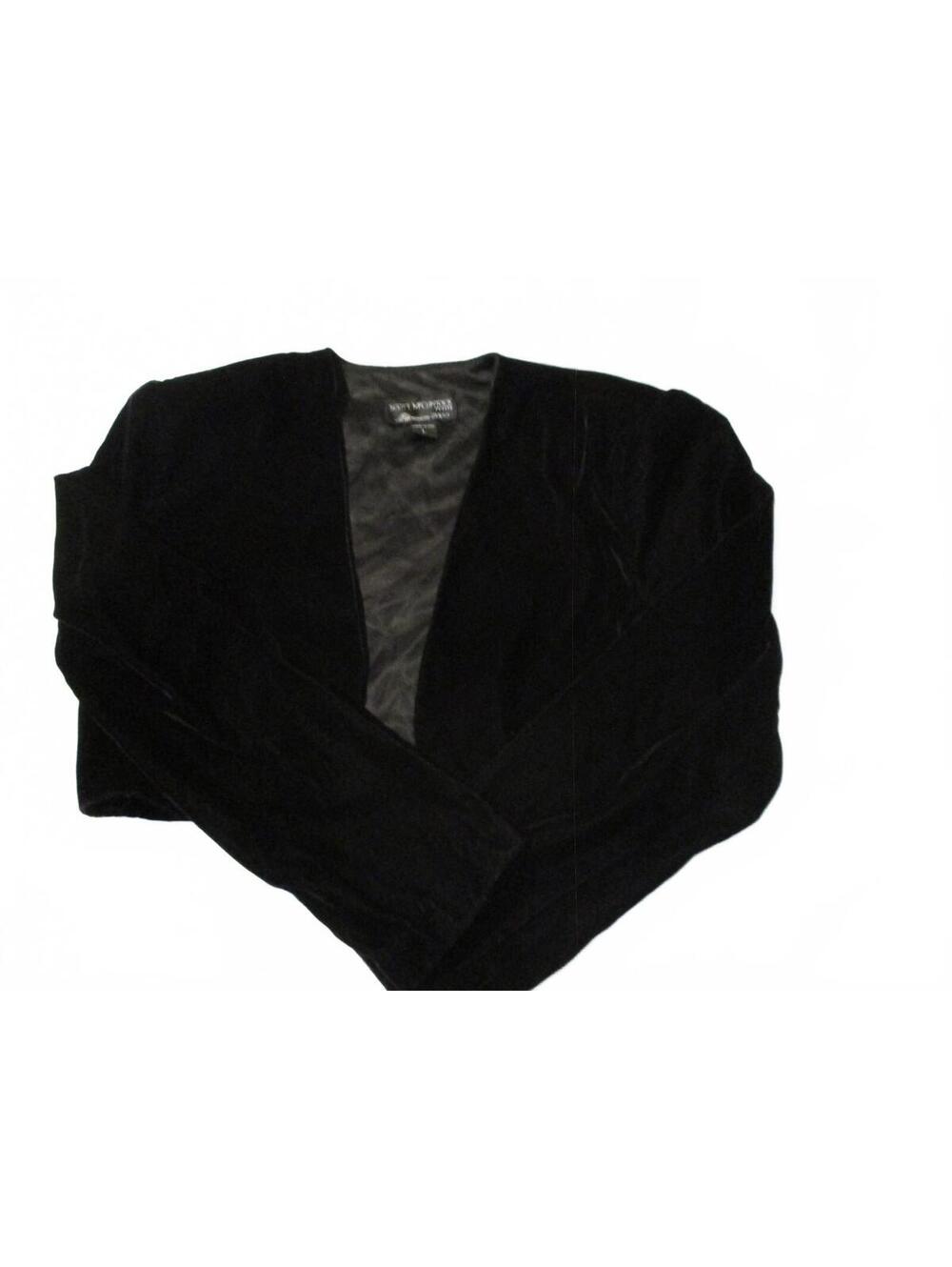 Vintage Scott McClintock Millennium 2000 Black Velvet Cropped Jacket PL Y2K